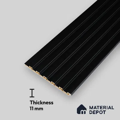 Graphite Black Plain Colour Look PN 07158 9.5 ft x 4.7 inch Charcoal Panel - 11 mm | Suitable for Feature Wall, TV Unit & Living Room | Width is Subjected to 5% Variation