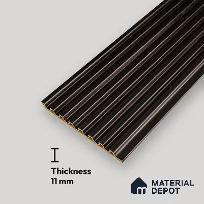 Brown Wooden Look Charcoal Louver/Panel 9.5 ft x 4.7 inch - 11 mm | Ideal for Feature Wall, Living Room, Bedroom, Home, TV Unit | PN 07161