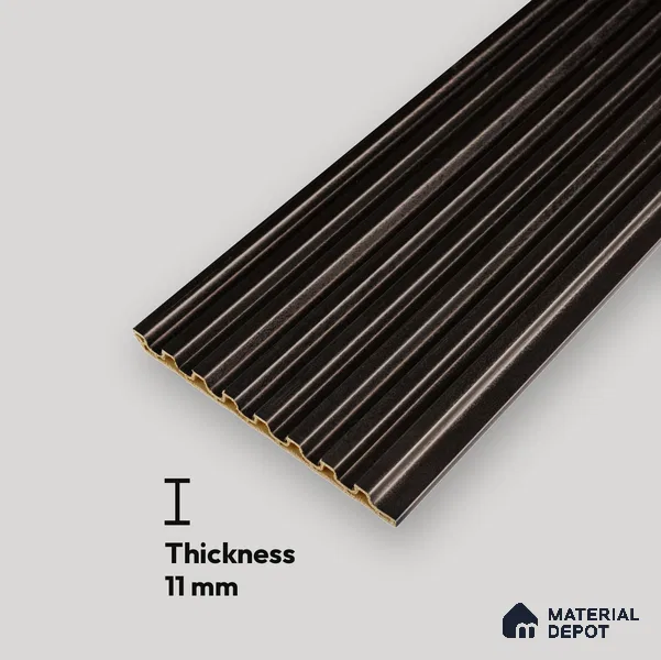 Brown Wooden Look Charcoal Louver/Panel 9.5 ft x 4.7 inch - 11 mm | Ideal for Feature Wall, Living Room, Bedroom, Home, TV Unit | PN 07161