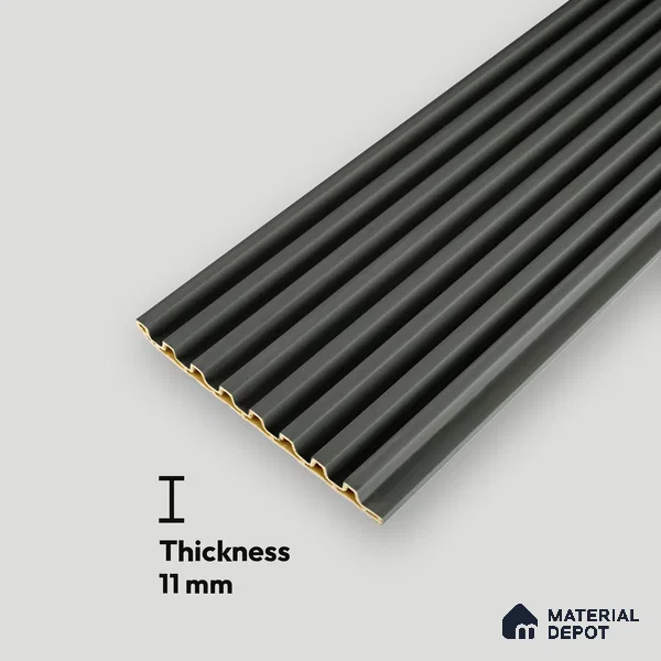 Cappucino Brown Plain Colour Look PN 07163 9.5 ft x 4.7 inch Charcoal Panel - 11 mm | Suitable for Feature Wall, TV Unit & Living Room | Width is Subjected to 5% Variation