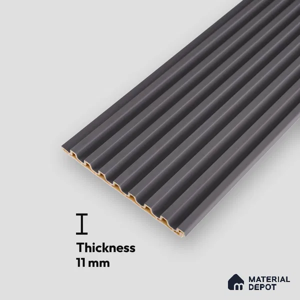 Cappucino Brown Plain Colour Look PN 07164 9.5 ft x 4.7 inch Charcoal Panel - 11 mm | Suitable for Feature Wall, TV Unit & Living Room | Width is Subjected to 5% Variation