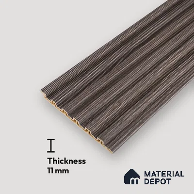 Brown Wooden Look Charcoal Louver/Panel 9.5 ft x 4.7 inch - 11 mm | Ideal for Feature Wall, Living Room, Bedroom, Home, TV Unit | PN 07166