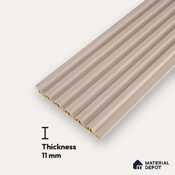 Cappuccino Beige Fabric Look PN 07167 9.5 ft x 4.7 inch Charcoal Panel - 11 mm | Suitable for Feature Wall, TV Unit & Living Room | Width is Subjected to 5% Variation