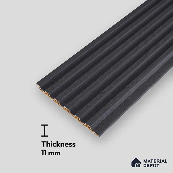 Graphite Grey Plain Colour Look PN 07170 9.5 ft x 4.7 inch Charcoal Panel - 11 mm | Suitable for Feature Wall, TV Unit & Living Room | Width is Subjected to 5% Variation