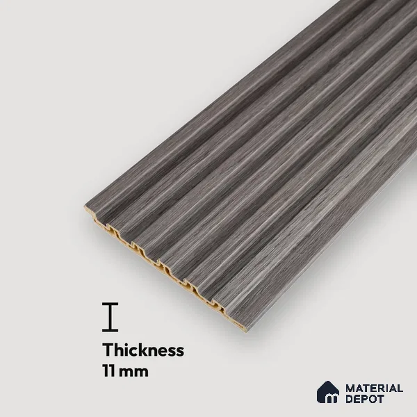 Wooden Look PN 07171 9.5 ft x 4.7 inch Charcoal Panel - 11 mm | Suitable for Feature Wall, TV Unit & Living Room | Width is Subjected to 5% Variation