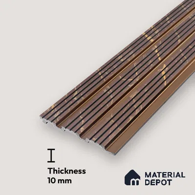 PN 07464 Marble Look Louver 8 ft x 0.4 ft Texture Finish  - 10 mm | Suitable for Feature Wall, TV Unit & Living Room