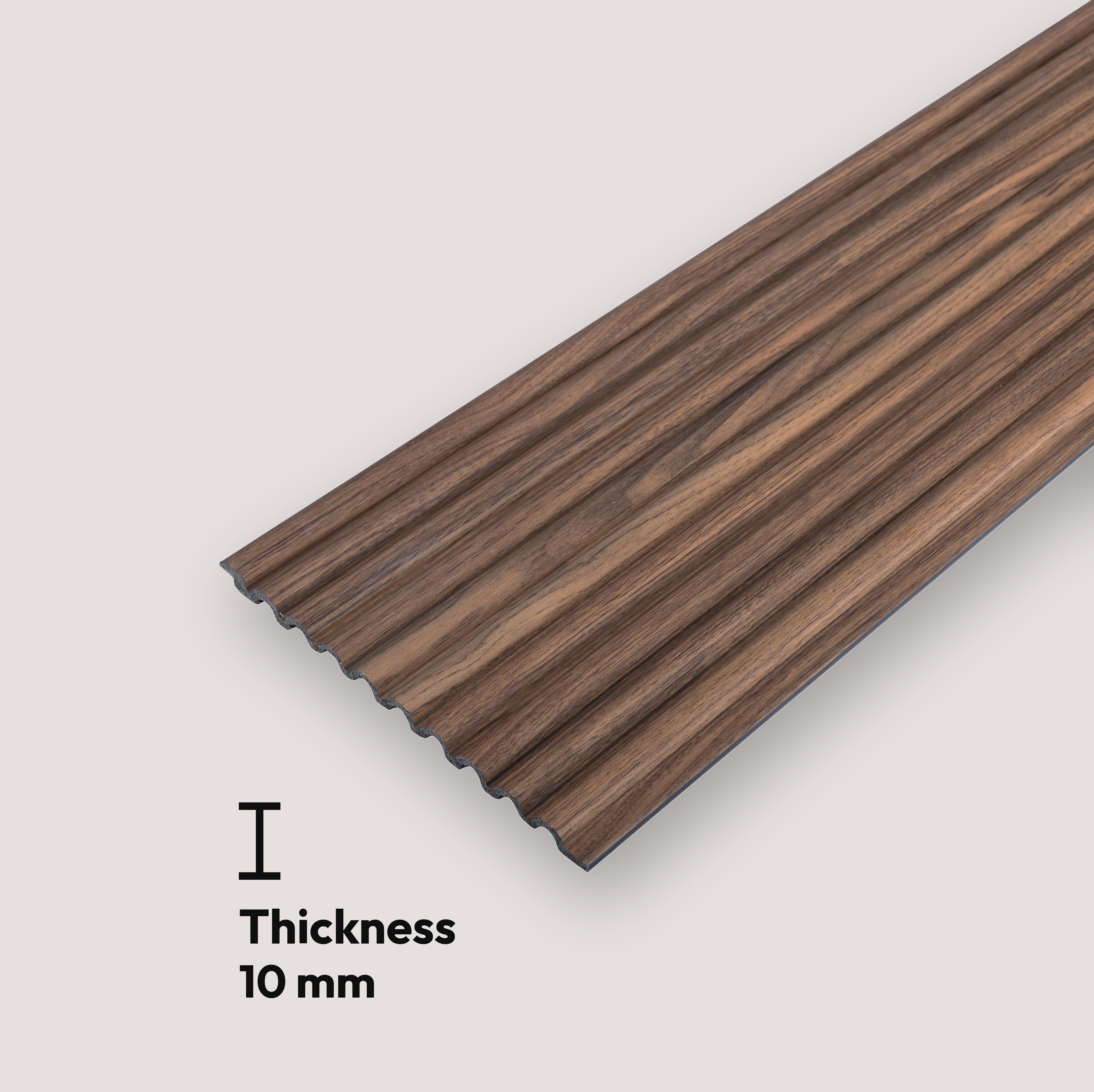 PN 07499 Wood Look Louver 8 ft x 0.5 ft Texture Finish  - 10 mm | Suitable for Feature Wall, TV Unit & Living Room
