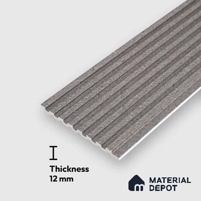 Grey Stone Look Charcoal Louver/Panel 9.5 ft x 5 inch - 12 mm | Ideal for Feature Wall, Living Room, Bedroom, Home, TV Unit | PN 07594