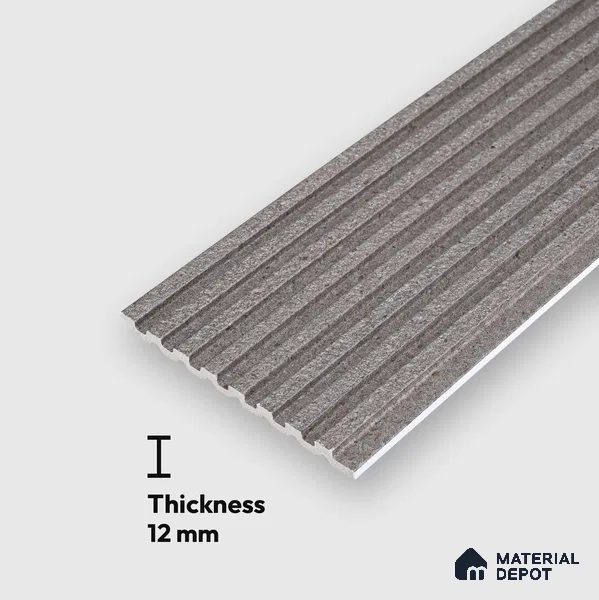 Grey Stone Look Charcoal Louver/Panel 9.5 ft x 5 inch - 12 mm | Ideal for Feature Wall, Living Room, Bedroom, Home, TV Unit | PN 07594
