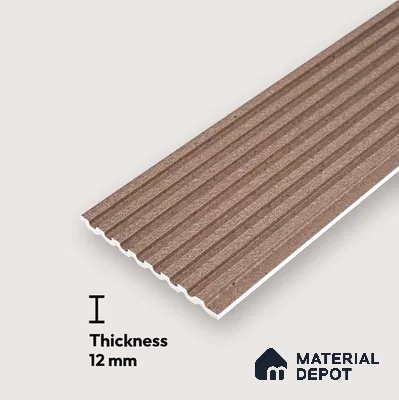 Brown Stone Look Charcoal Louver/Panel 9.5 ft x 5 inch - 12 mm | Ideal for Feature Wall, Living Room, Bedroom, Home, TV Unit | PN 07596
