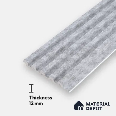 Grey Stone Look Charcoal Louver/Panel 9.5 ft x 5 inch - 12 mm | Ideal for Feature Wall, Living Room, Bedroom, Home, TV Unit | PN 07608
