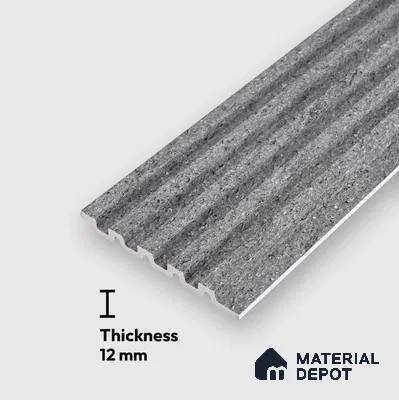 Grey Stone Look Charcoal Louver/Panel 9.5 ft x 5 inch - 12 mm | Ideal for Feature Wall, Living Room, Bedroom, Home, TV Unit | PN 07609