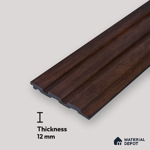 Wooden Look PN 07692 9.1 ft x 4.9 inch Charcoal Panel - 12 mm | Suitable for Living Room, Bedroom & TV Cabinet | Width is Subjected to 5% Variation
