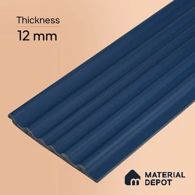 Prussian Blue Plain Colour Look PN 00517 9.5 ft x 4.8 inch Charcoal Panel - 12 mm | Suitable for Feature Wall, TV Unit & Living Room | Width is Subjected to 5% Variation