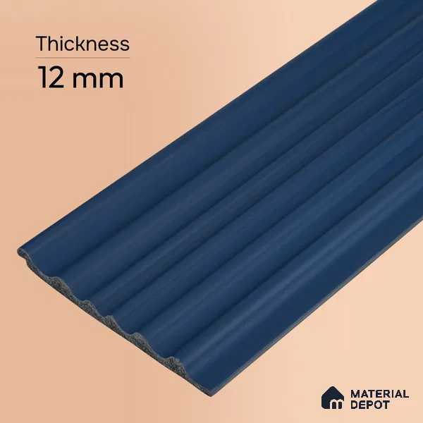 Prussian Blue Plain Colour Look PN 00517 9.5 ft x 4.8 inch Charcoal Panel - 12 mm | Suitable for Feature Wall, TV Unit & Living Room | Width is Subjected to 5% Variation