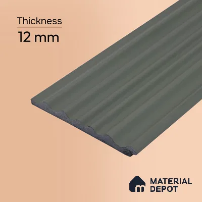 Smoke Grey Plain Colour Look PN 00518 9.5 ft x 4.8 inch Charcoal Panel - 12 mm | Suitable for Feature Wall, Living Room & Bedroom | Width is Subjected to 5% Variation