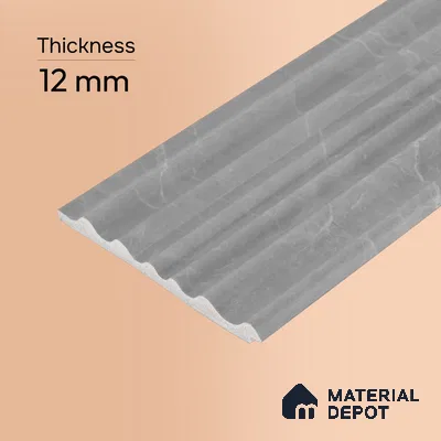 Light Grey Marble Look PN 00522 9.5 ft x 4.8 inch Charcoal Panel - 12 mm | Suitable for Feature Wall, TV Unit & Living Room | Width is Subjected to 5% Variation