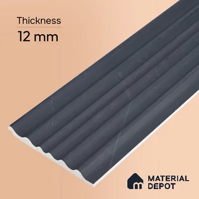 Graphite Grey Plain Colour Look PN 00523 9.5 ft x 4.8 inch Charcoal Panel - 12 mm | Suitable for Feature Wall, TV Unit & Living Room | Width is Subjected to 5% Variation