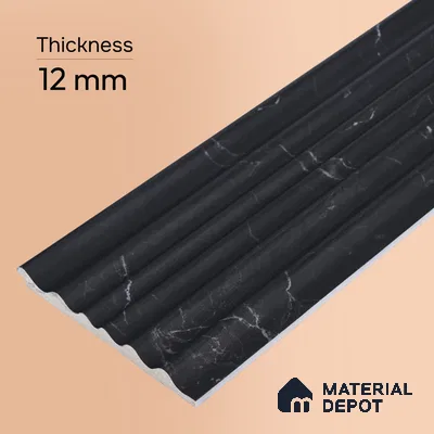 Graphite Black Marble Look PN 00525 9.5 ft x 4.8 inch Charcoal Panel - 12 mm | Suitable for Feature Wall, TV Unit & Living Room | Width is Subjected to 5% Variation