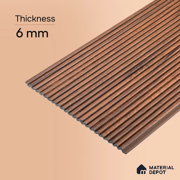 Wooden Look PN 00529 8 ft x 6.2 inch Charcoal Panel - 6 mm | Suitable for Feature Wall, TV Unit & Living Room | Width is Subjected to 5% Variation