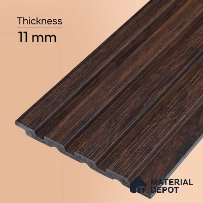 Wooden Look PN 00642 8 ft x 4.8 inch Charcoal Panel - 11 mm | Suitable for Feature Wall, TV Unit & Living Room | Width is Subjected to 5% Variation