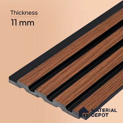 Wooden Look PN 00645 8 ft x 4.8 inch Charcoal Panel - 11 mm | Suitable for Feature Wall, TV Unit & Living Room | Width is Subjected to 5% Variation