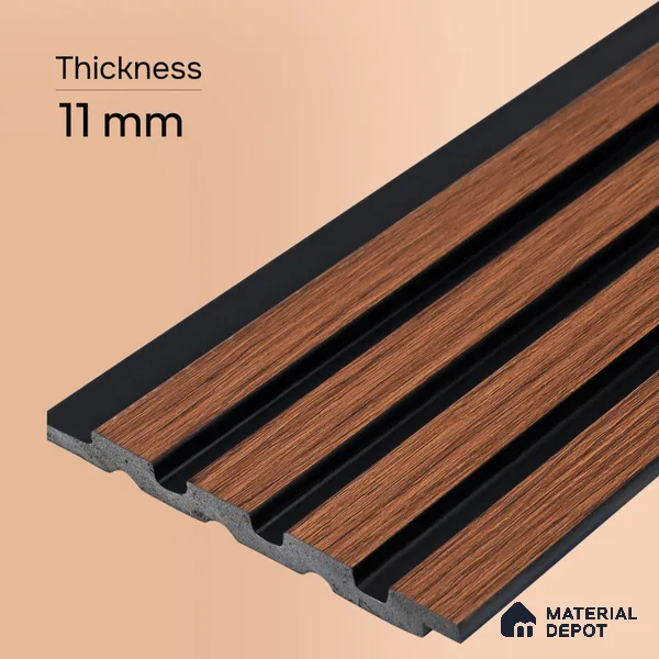 Wooden Look PN 00645 8 ft x 4.8 inch Charcoal Panel - 11 mm | Suitable for Feature Wall, TV Unit & Living Room | Width is Subjected to 5% Variation