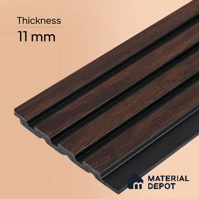 Wooden Look PN 00646 8 ft x 4.8 inch Charcoal Panel - 11 mm | Suitable for Feature Wall, TV Unit & Living Room | Width is Subjected to 5% Variation