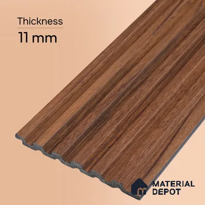 Wooden Look PN 00648 8 ft x 4.8 inch Charcoal Panel - 11 mm | Suitable for Feature Wall, TV Unit & Living Room | Width is Subjected to 5% Variation