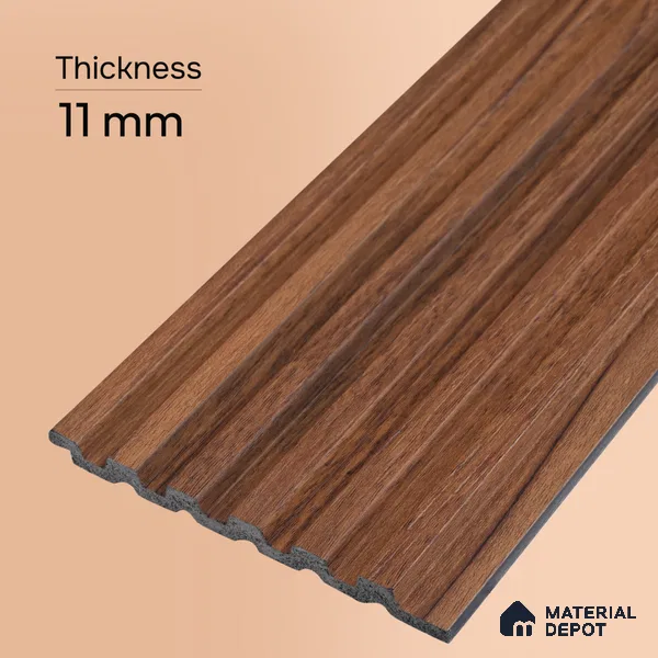 Wooden Look PN 00648 8 ft x 4.8 inch Charcoal Panel - 11 mm | Suitable for Feature Wall, TV Unit & Living Room | Width is Subjected to 5% Variation