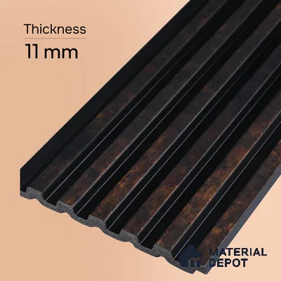 Wooden Look PN 00649 8 ft x 4.8 inch Charcoal Panel - 11 mm | Suitable for Feature Wall, TV Unit & Living Room | Width is Subjected to 5% Variation