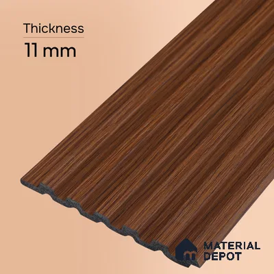 Wooden Look PN 00650 8 ft x 4.8 inch Charcoal Panel - 11 mm | Suitable for Feature Wall, TV Unit & Living Room | Width is Subjected to 5% Variation