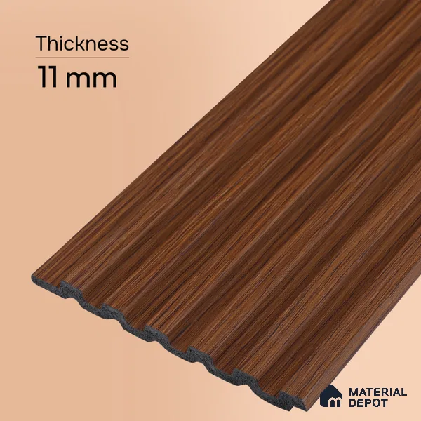 Wooden Look PN 00650 8 ft x 4.8 inch Charcoal Panel - 11 mm | Suitable for Feature Wall, TV Unit & Living Room | Width is Subjected to 5% Variation