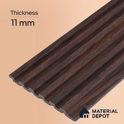 Wooden Look PN 00651 8 ft x 4.8 inch Charcoal Panel - 11 mm | Suitable for Feature Wall, TV Unit & Living Room | Width is Subjected to 5% Variation