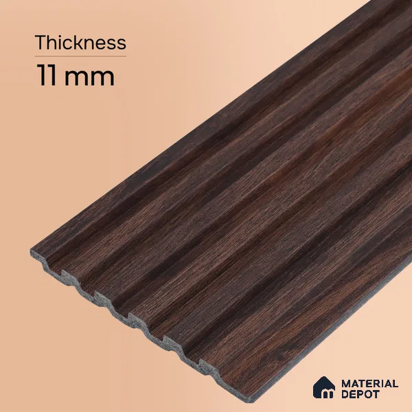 Wooden Look PN 00651 8 ft x 4.8 inch Charcoal Panel - 11 mm | Suitable for Feature Wall, TV Unit & Living Room | Width is Subjected to 5% Variation