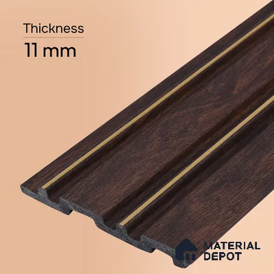 Wooden Look PN 00673 9.5 ft x 4.8 inch Charcoal Panel - 11 mm | Suitable for Feature Wall, TV Unit & Living Room | Width is Subjected to 5% Variation
