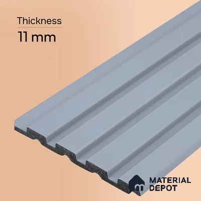 Cloud Grey Plain Colour Look PN 00691 9.5 ft x 4.8 inch Charcoal Panel - 11 mm | Suitable for Feature Wall, TV Unit & Living Room | Width is Subjected to 5% Variation
