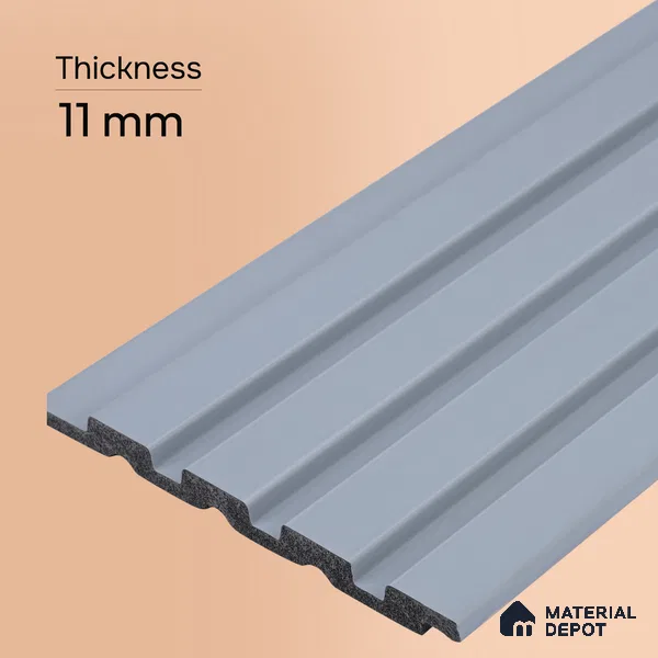 Cloud Grey Plain Colour Look PN 00691 9.5 ft x 4.8 inch Charcoal Panel - 11 mm | Suitable for Feature Wall, TV Unit & Living Room | Width is Subjected to 5% Variation