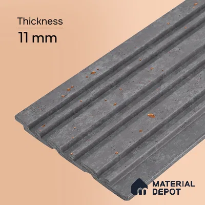 Silver Grey Cement Look PN 03366 8 ft x 4.8 inch Charcoal Panel - 11 mm | Suitable for Feature Wall, TV Unit & Living Room | Width is Subjected to 5% Variation