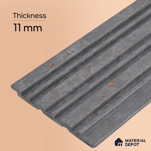 Silver Grey Cement Look PN 03366 8 ft x 4.8 inch Charcoal Panel - 11 mm | Suitable for Feature Wall, TV Unit & Living Room | Width is Subjected to 5% Variation