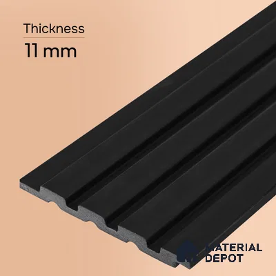 Graphite Black Plain Colour Look PN 03396 9.5 ft x 4.8 inch Charcoal Panel - 11 mm | Suitable for Feature Wall, TV Unit & Living Room | Width is Subjected to 5% Variation