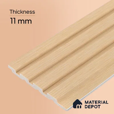 Wooden Look PN 03397 9.5 ft x 4.8 inch Charcoal Panel - 11 mm | Suitable for Feature Wall, TV Unit & Living Room | Width is Subjected to 5% Variation