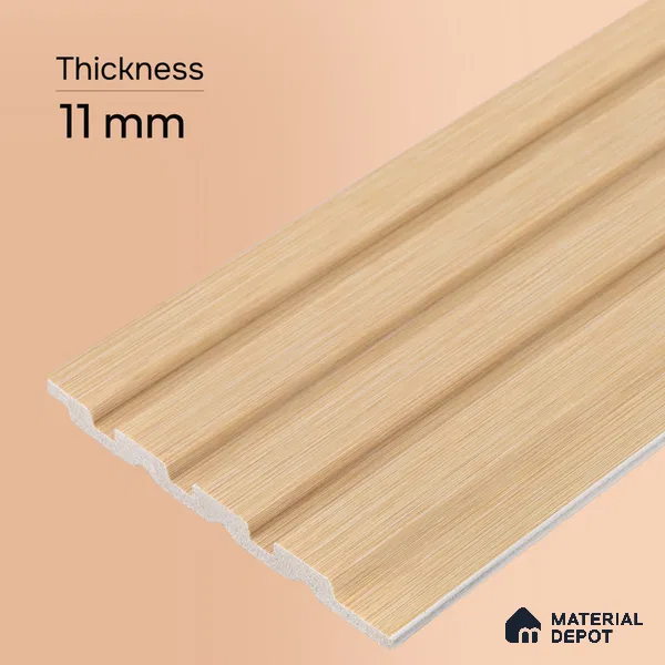 Wooden Look PN 03397 9.5 ft x 4.8 inch Charcoal Panel - 11 mm | Suitable for Feature Wall, TV Unit & Living Room | Width is Subjected to 5% Variation