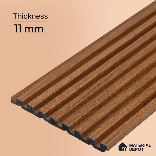 Wooden Look PN 03399 9.5 ft x 4.8 inch Charcoal Panel - 11 mm | Suitable for Feature Wall, TV Unit & Living Room | Width is Subjected to 5% Variation