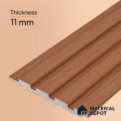 Wooden Look PN 03400 9.5 ft x 4.8 inch Charcoal Panel - 11 mm | Suitable for Feature Wall, TV Unit & Living Room | Width is Subjected to 5% Variation
