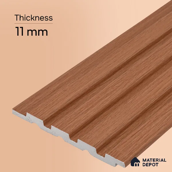 Wooden Look PN 03400 9.5 ft x 4.8 inch Charcoal Panel - 11 mm | Suitable for Feature Wall, TV Unit & Living Room | Width is Subjected to 5% Variation