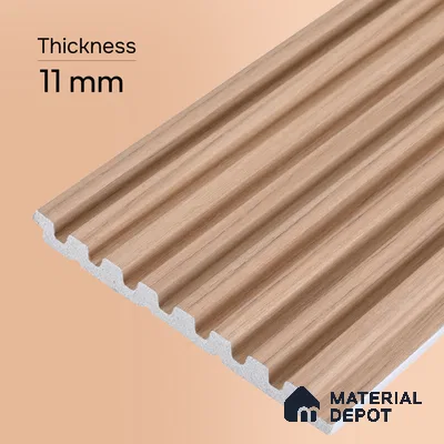 Wooden Look PN 03420 8 ft x 4.8 inch Charcoal Panel - 11 mm | Suitable for Feature Wall, TV Unit & Living Room | Width is Subjected to 5% Variation