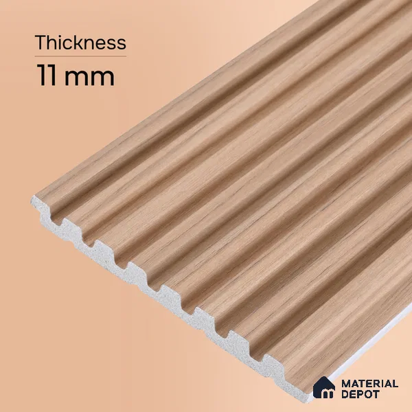Wooden Look PN 03420 8 ft x 4.8 inch Charcoal Panel - 11 mm | Suitable for Feature Wall, TV Unit & Living Room | Width is Subjected to 5% Variation