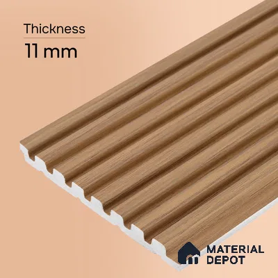 Wooden Look PN 03422 8 ft x 4.8 inch Charcoal Panel - 11 mm | Suitable for Feature Wall, TV Unit & Living Room | Width is Subjected to 5% Variation