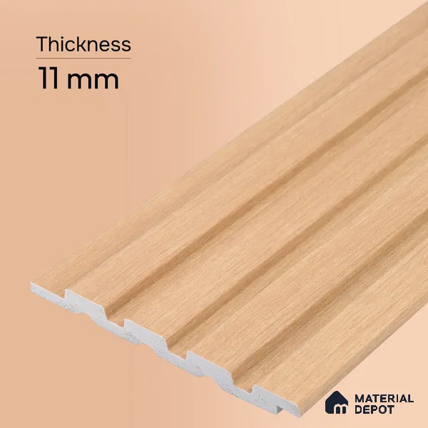 Wooden Look PN 03520 9.5 ft x 4.9 inch Charcoal Panel - 11 mm | Suitable for Feature Wall, Living Room & Bedroom | Width is Subjected to 5% Variation